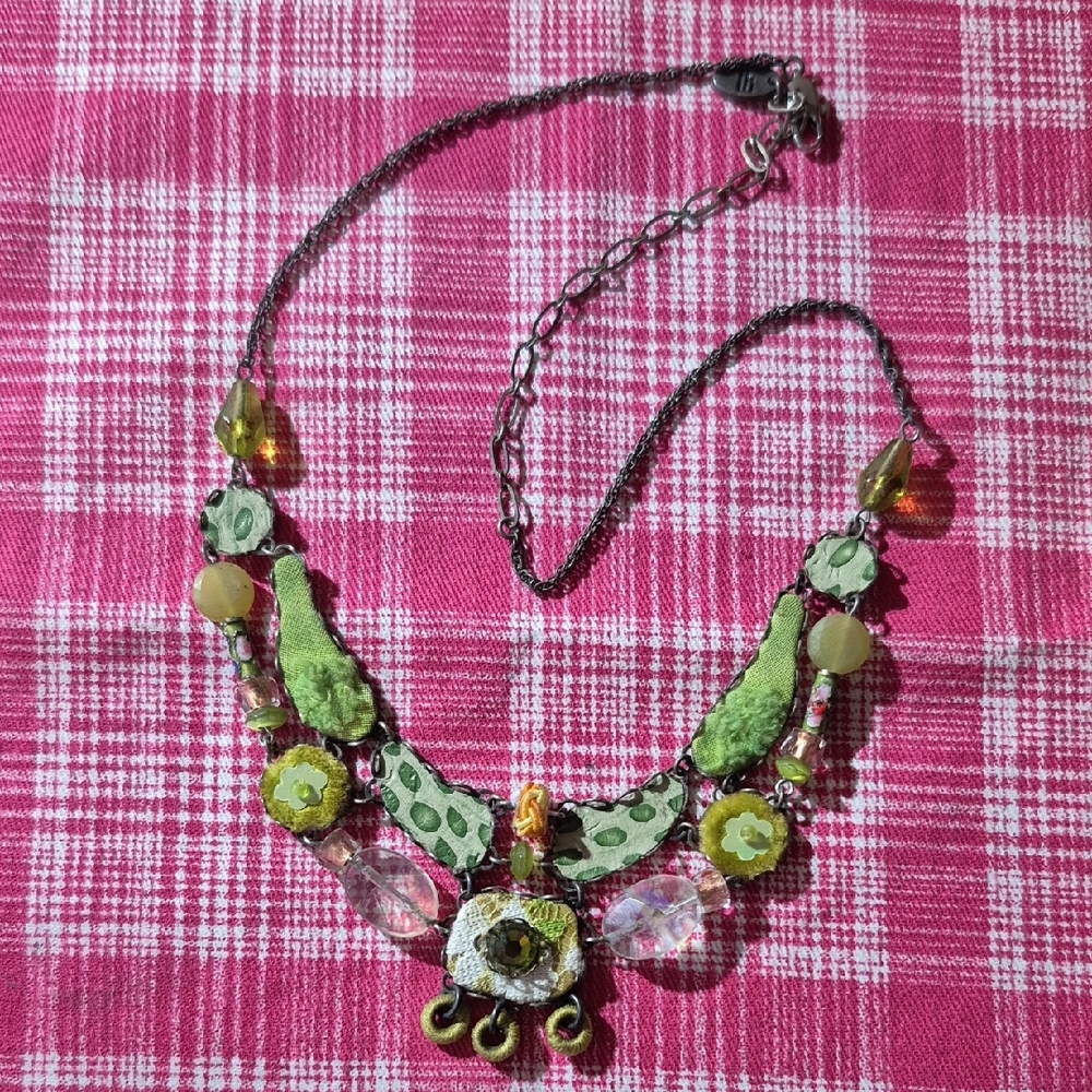 One Of A Kind - Green and Yellow Statement Necklace